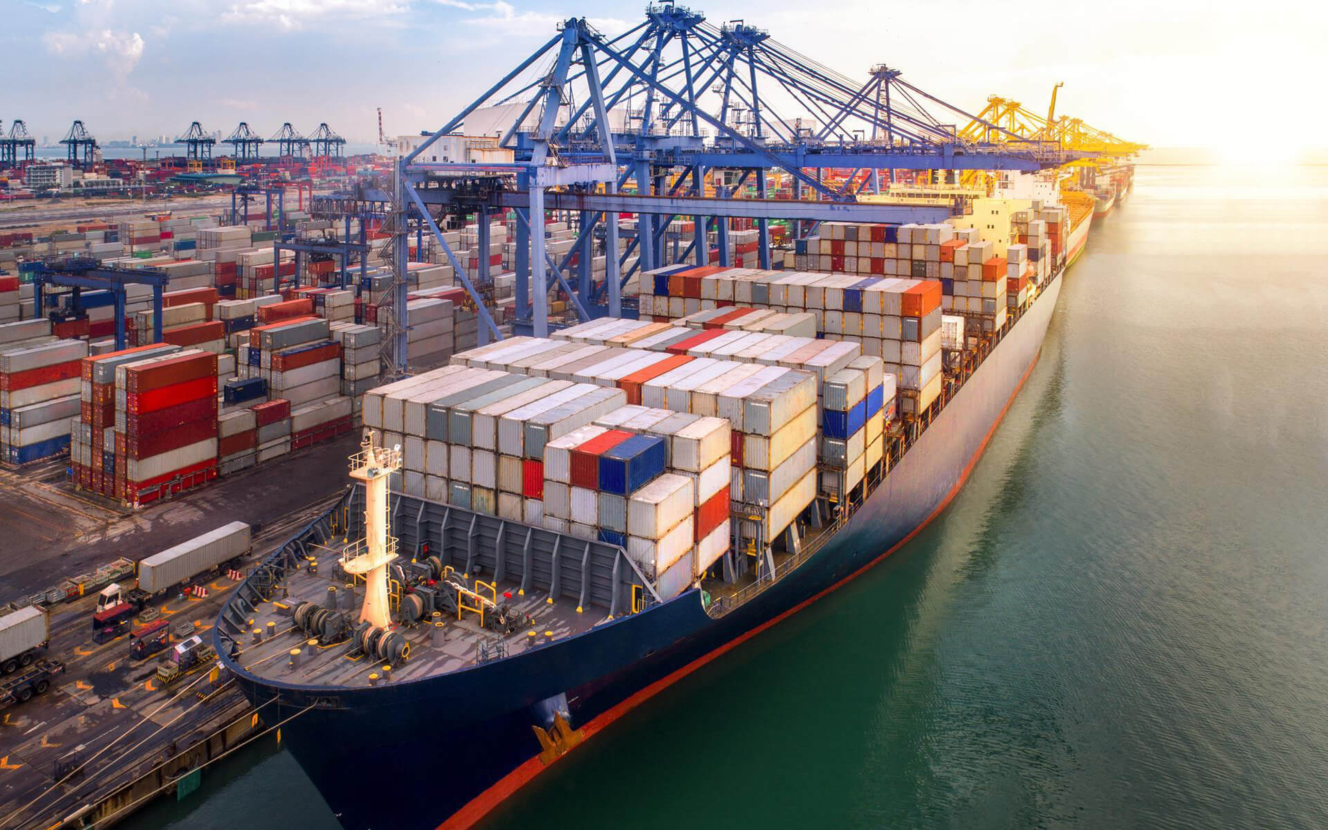 Navire cargo import export international